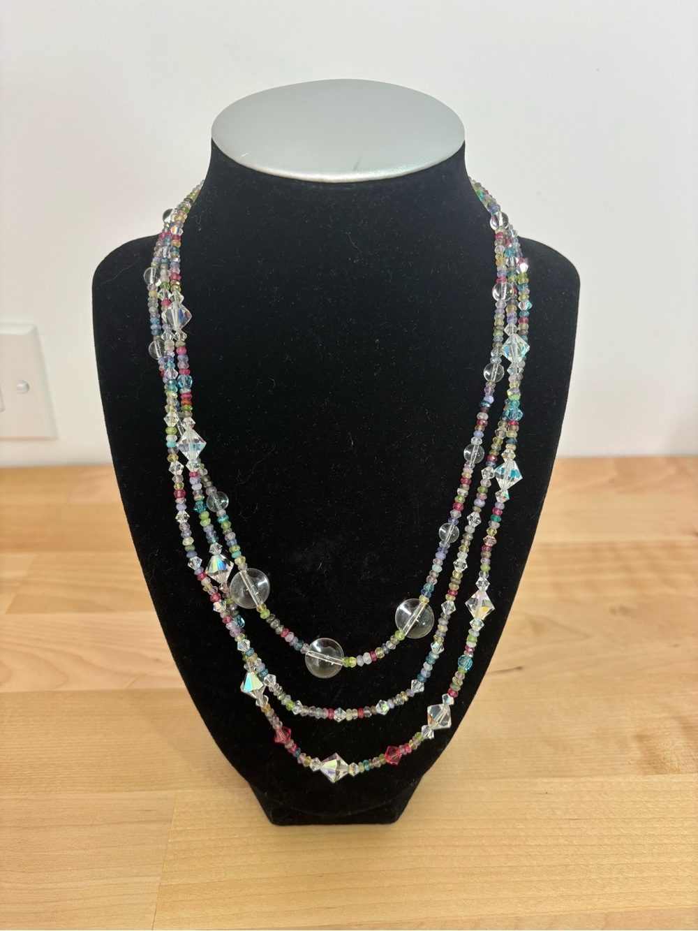Multi-Color Crystal Beaded Layered Necklace - Women Jewelry